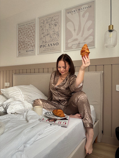 Ensemble de pyjama satin - LÉOPARD