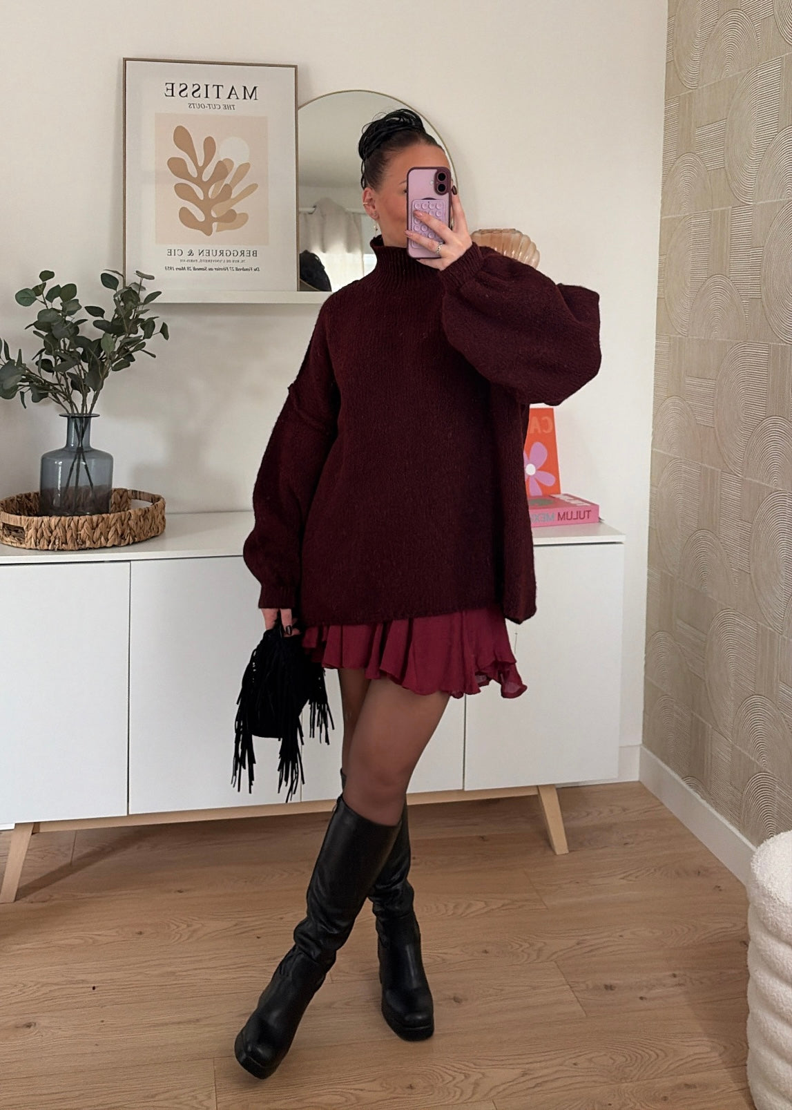 Pull oversize bordeaux - INÈS
