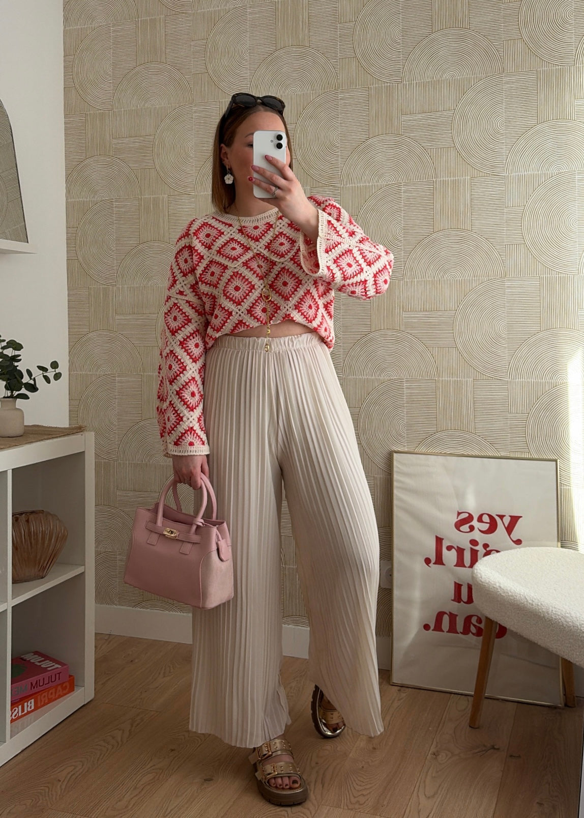 Pantalon plissé beige - ISIS