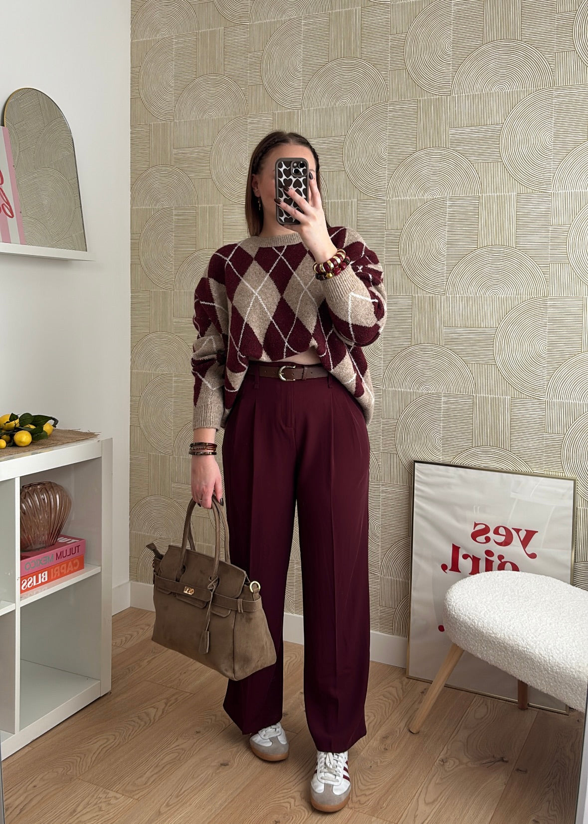Pantalon burgundy - SANDRO