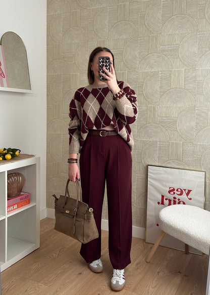 Pantalon burgundy - SANDRO