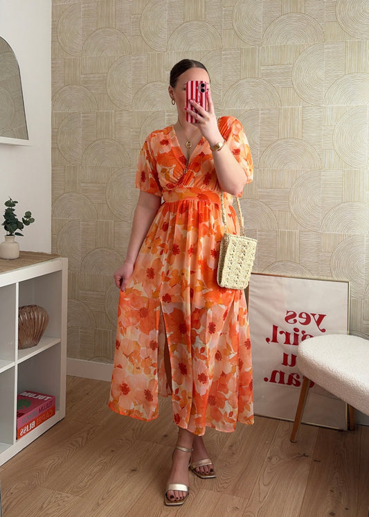 Robe longue orange - CARLA