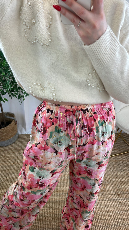 Pantalon fluide rose HANITA