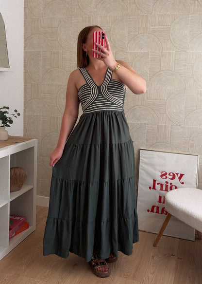 Robe longue kaki - BOHEMIA