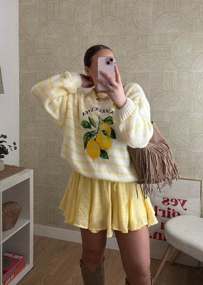 Pull marinière jaune - LEMON