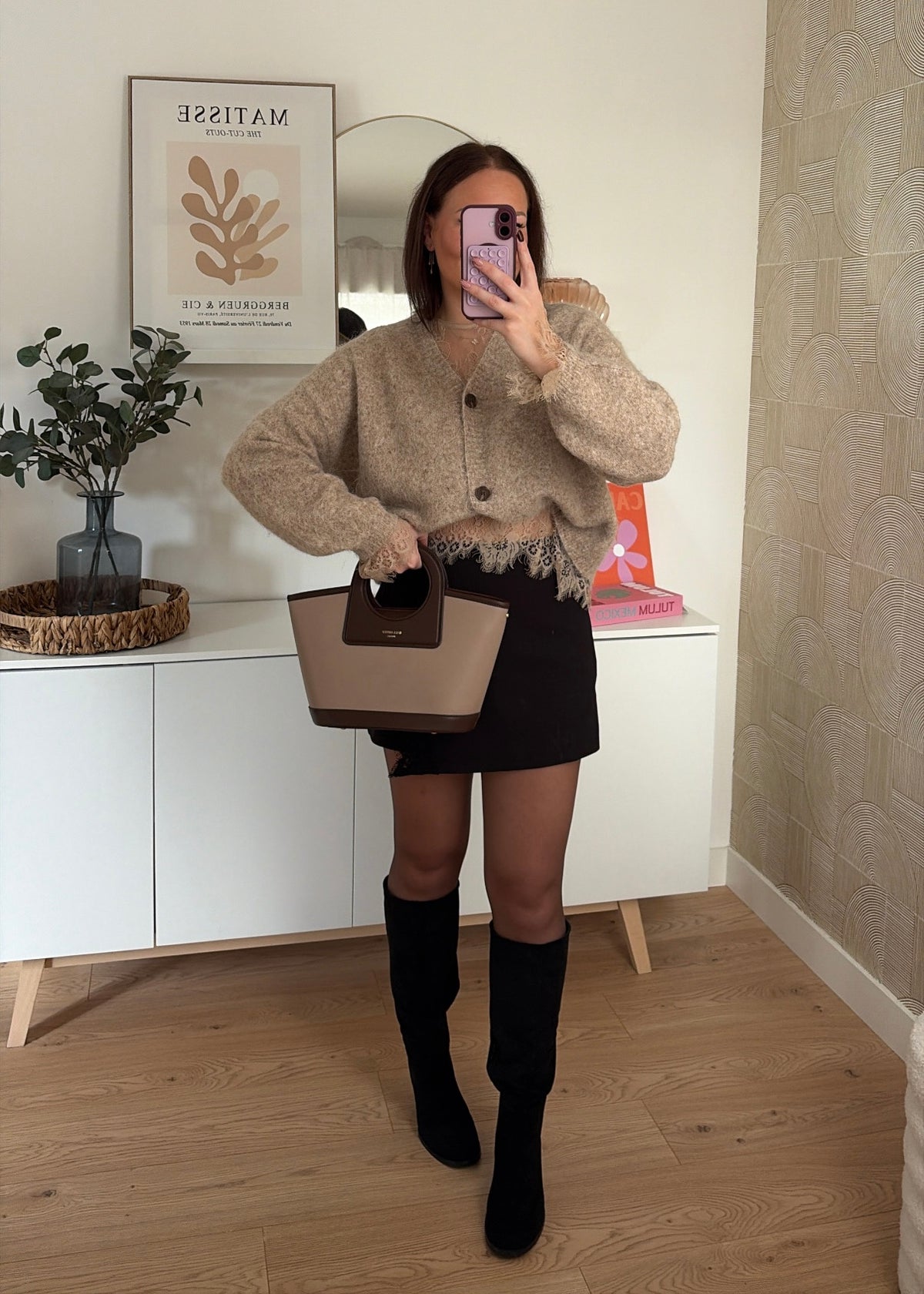 Cardigan dentelle beige - LINA