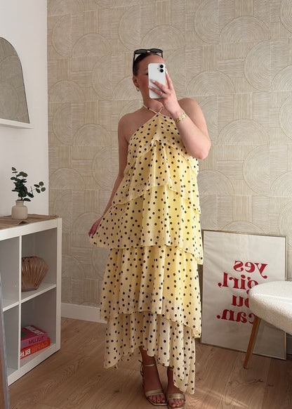 Robe à volants jaune - FLYA