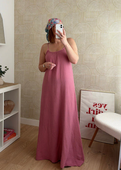 Robe longue rose - NAOMIE
