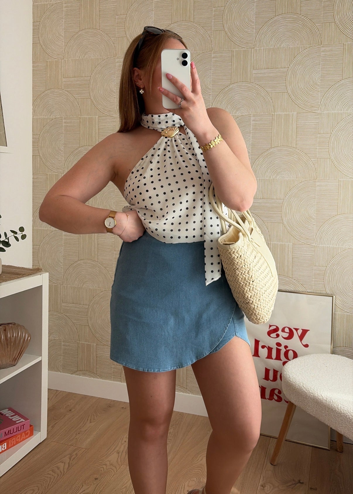 Top à pois blanc - BIANCO