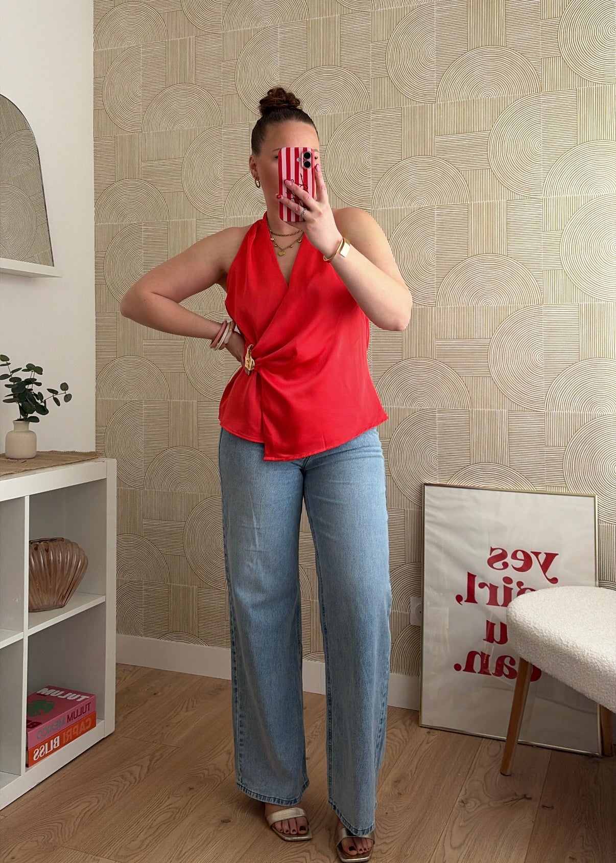 Top drapé rouge - BIJOU