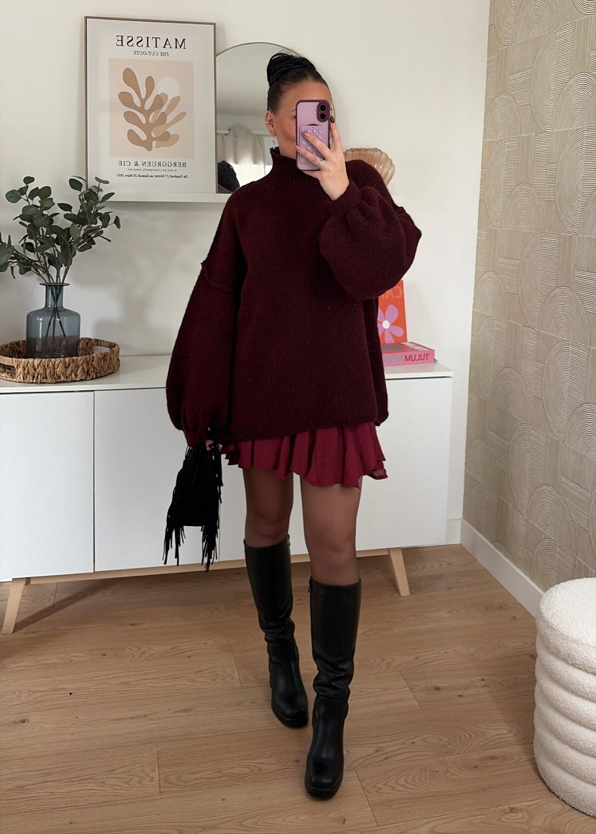 Pull oversize bordeaux - INÈS