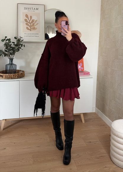 Pull oversize bordeaux - INÈS
