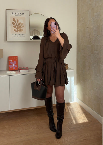Robe courte choco - CHLÉA