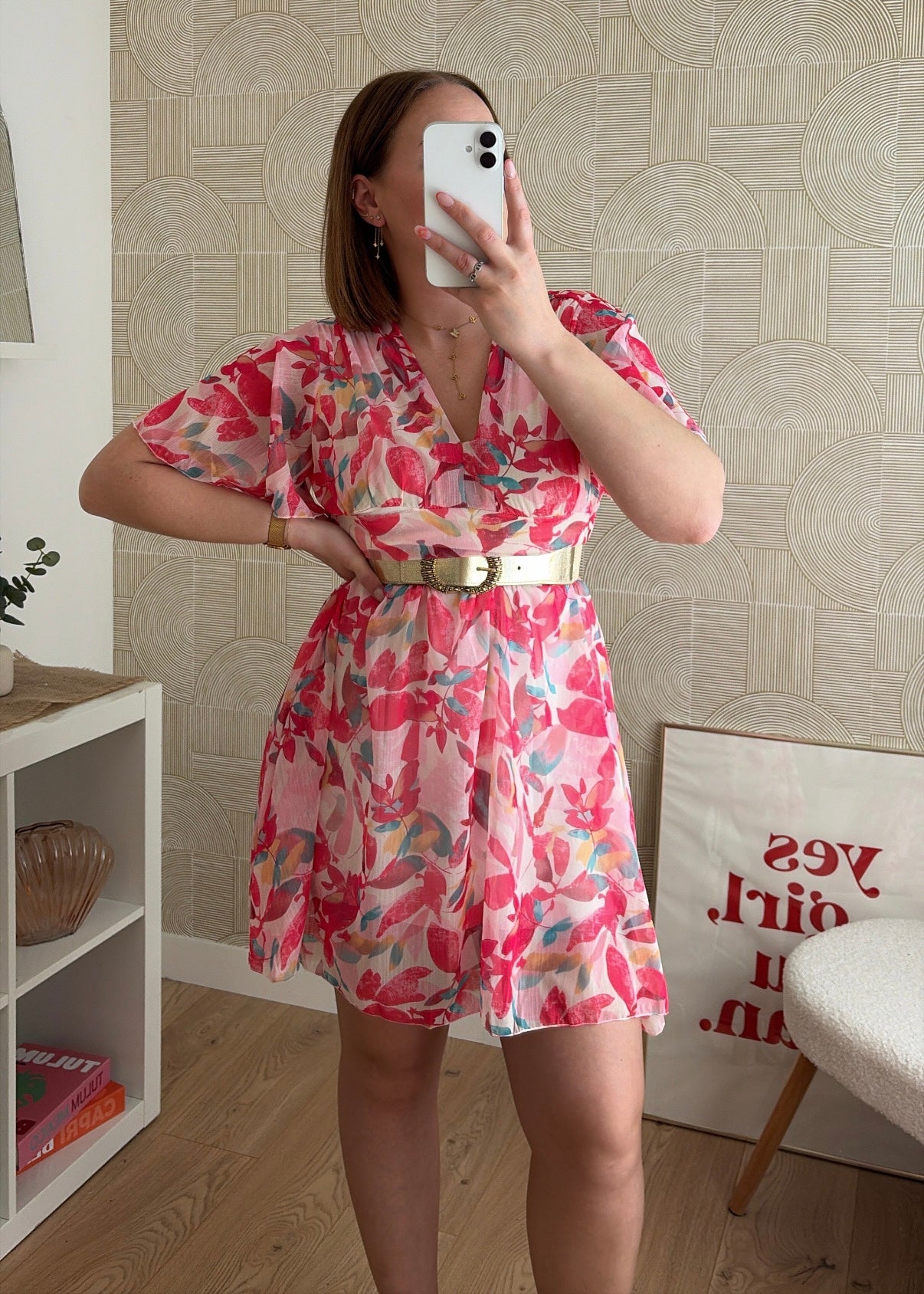 Robe courte rose - AZALÉE