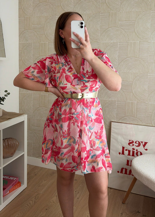 Robe courte rose - AZALÉE