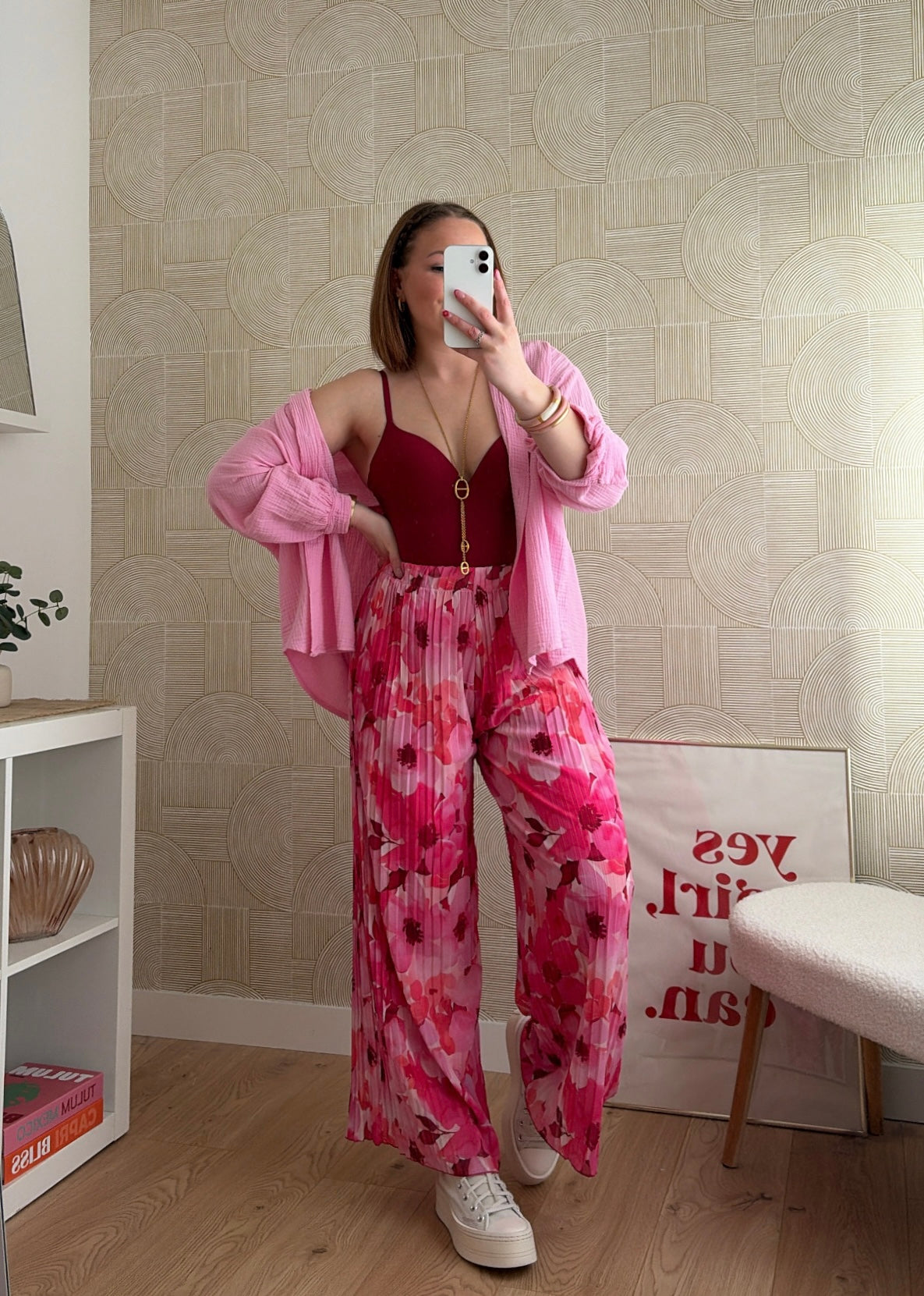 Pantalon plissé rose - NINA