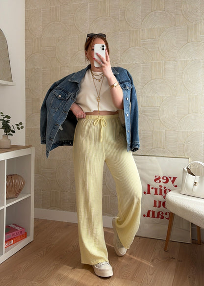 Pantalon jaune - GAZE DE COTON