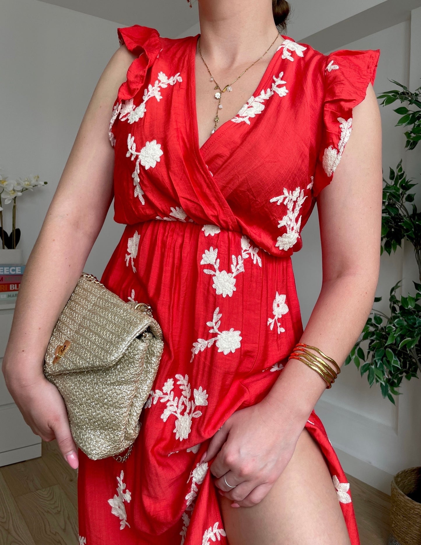 Robe longue corail CAÏANA