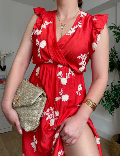 Robe longue corail CAÏANA