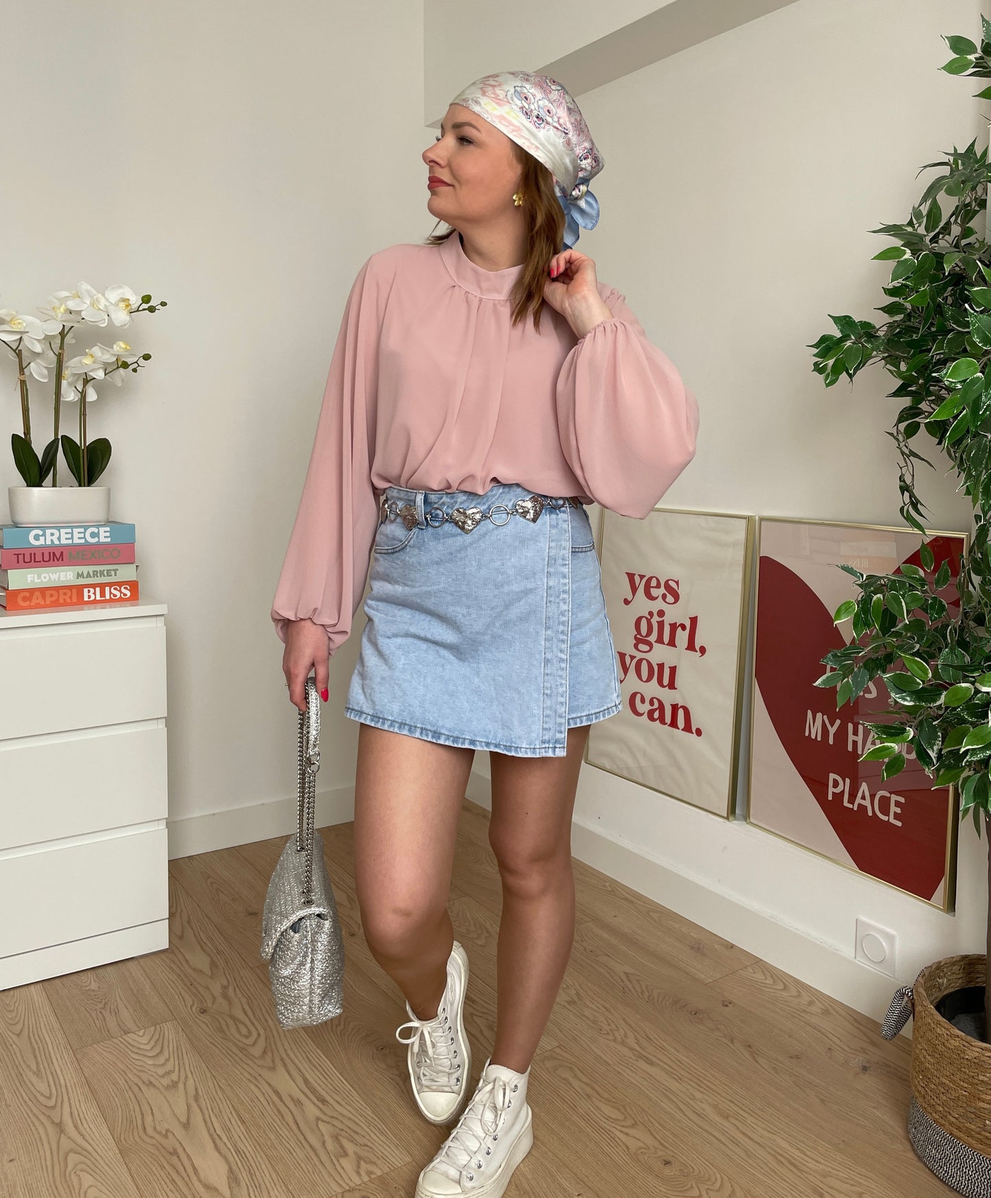 Blouse unie vieux rose MIA