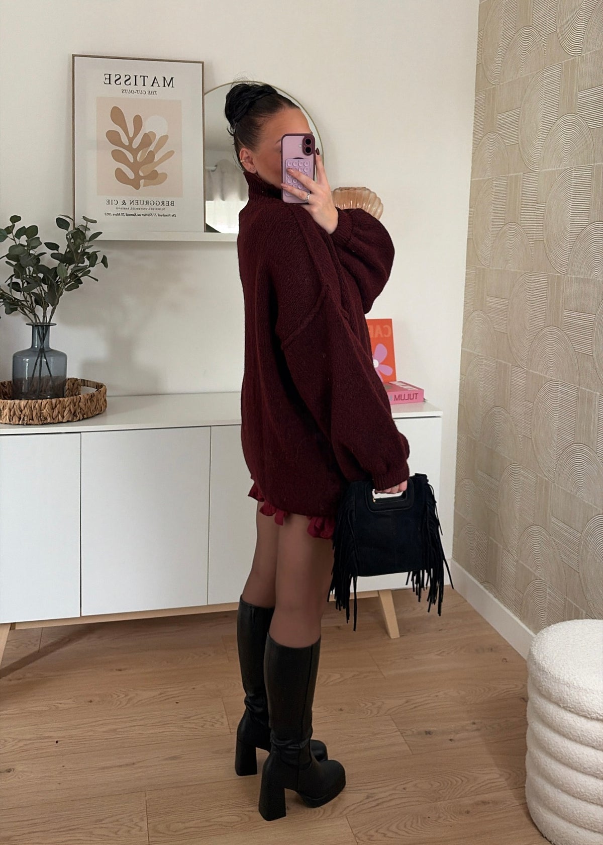 Pull oversize bordeaux - INÈS