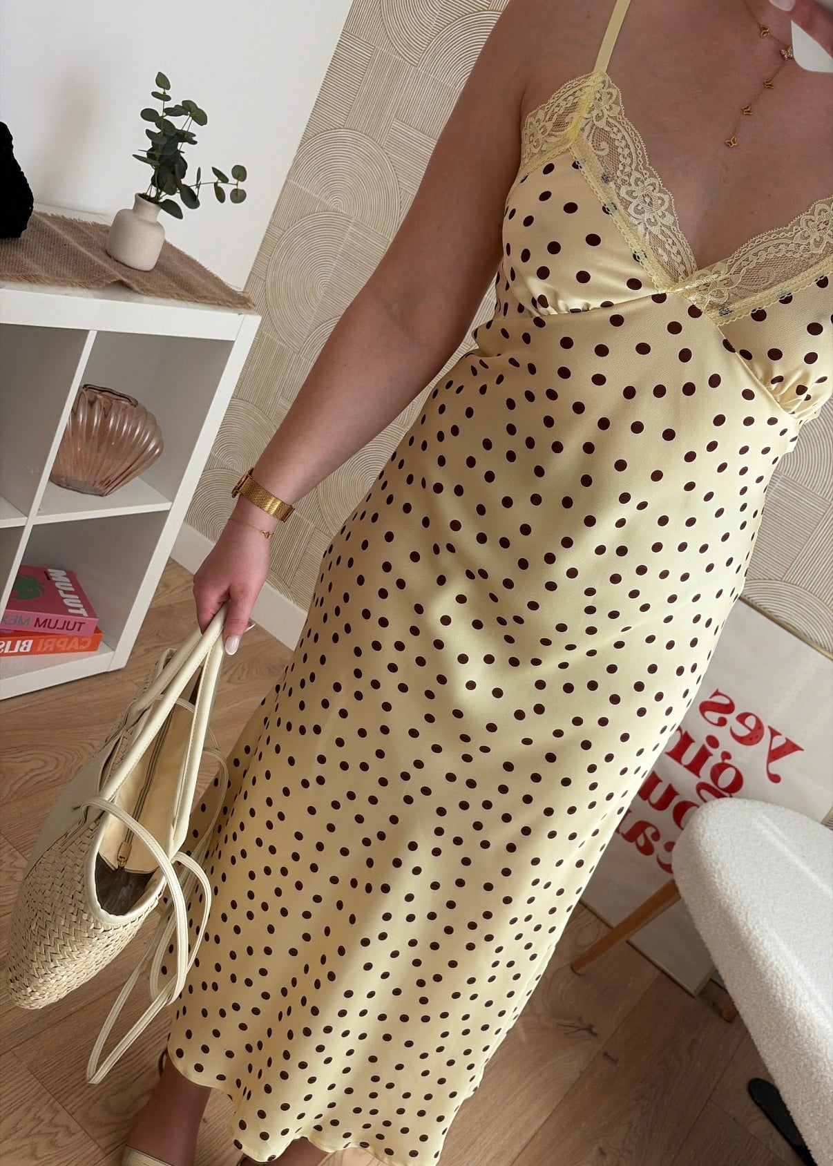 Robe longue à pois jaune - NIRMA