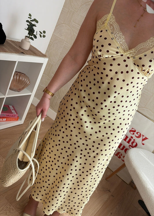 Robe longue à pois jaune - NIRMA