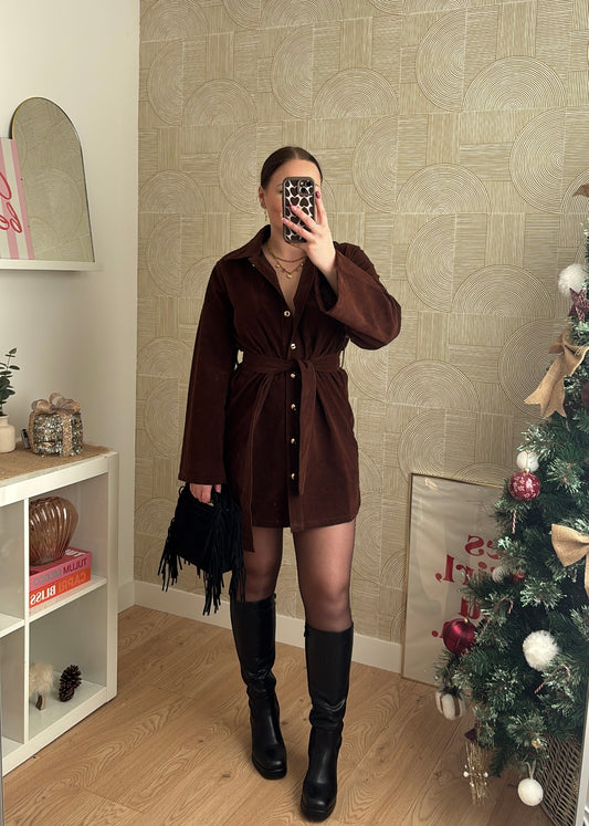 Robe chocolat - DAIM SUÈDE