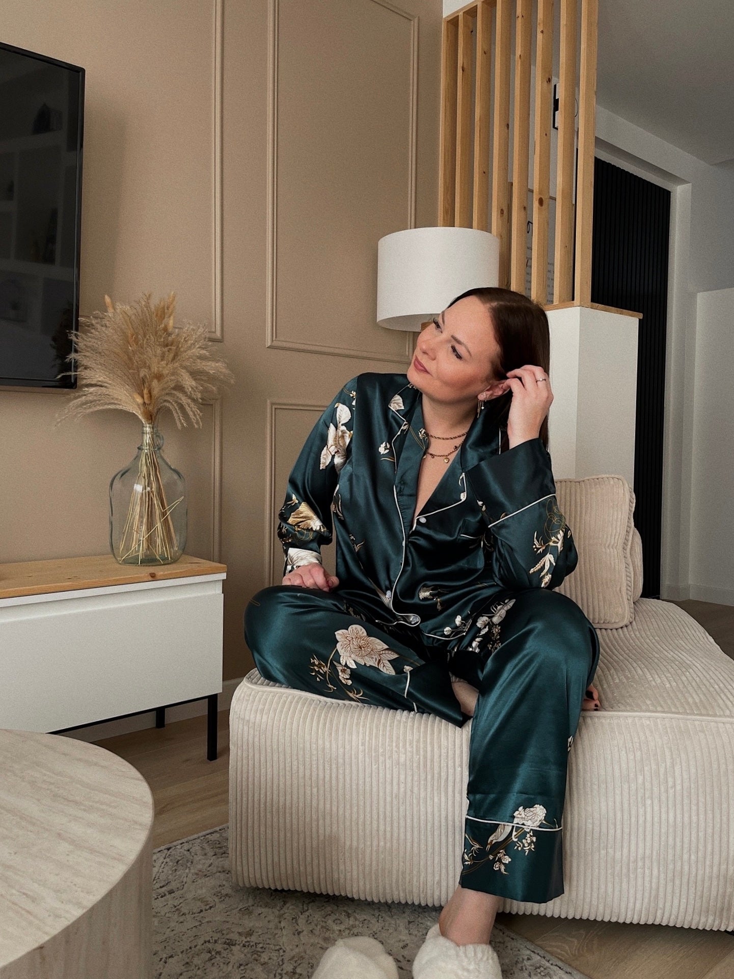 Ensemble de pyjama satin - FLORALE