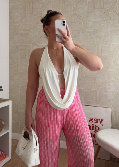 Top drapé blanc - IVORY