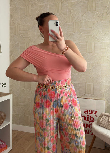 Top asymetrique rose - BELLA