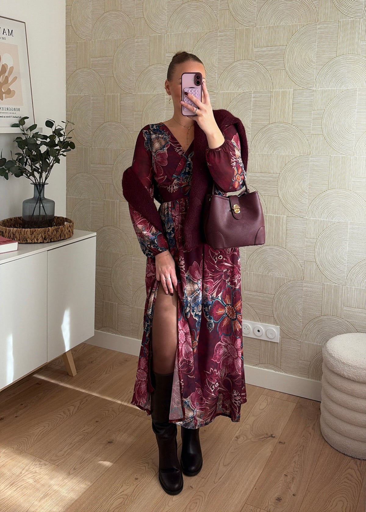Robe longue bordeaux - EMIE