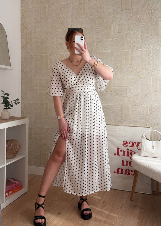 Robe longue blanche - POIS