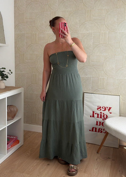 Robe bustier kaki - MAËLYS