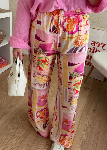 Pantalon fluide rose - VINTAGE
