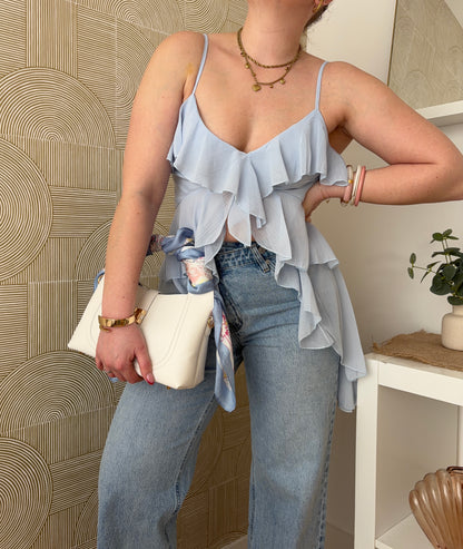 Top asymétrique bleu - PAULA