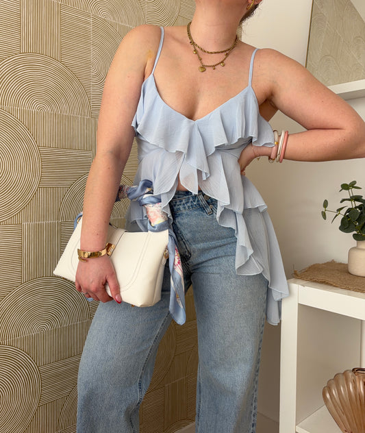 Top asymétrique bleu - PAULA
