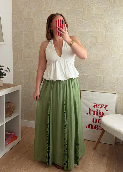 Jupe longue olive - CALIPSO