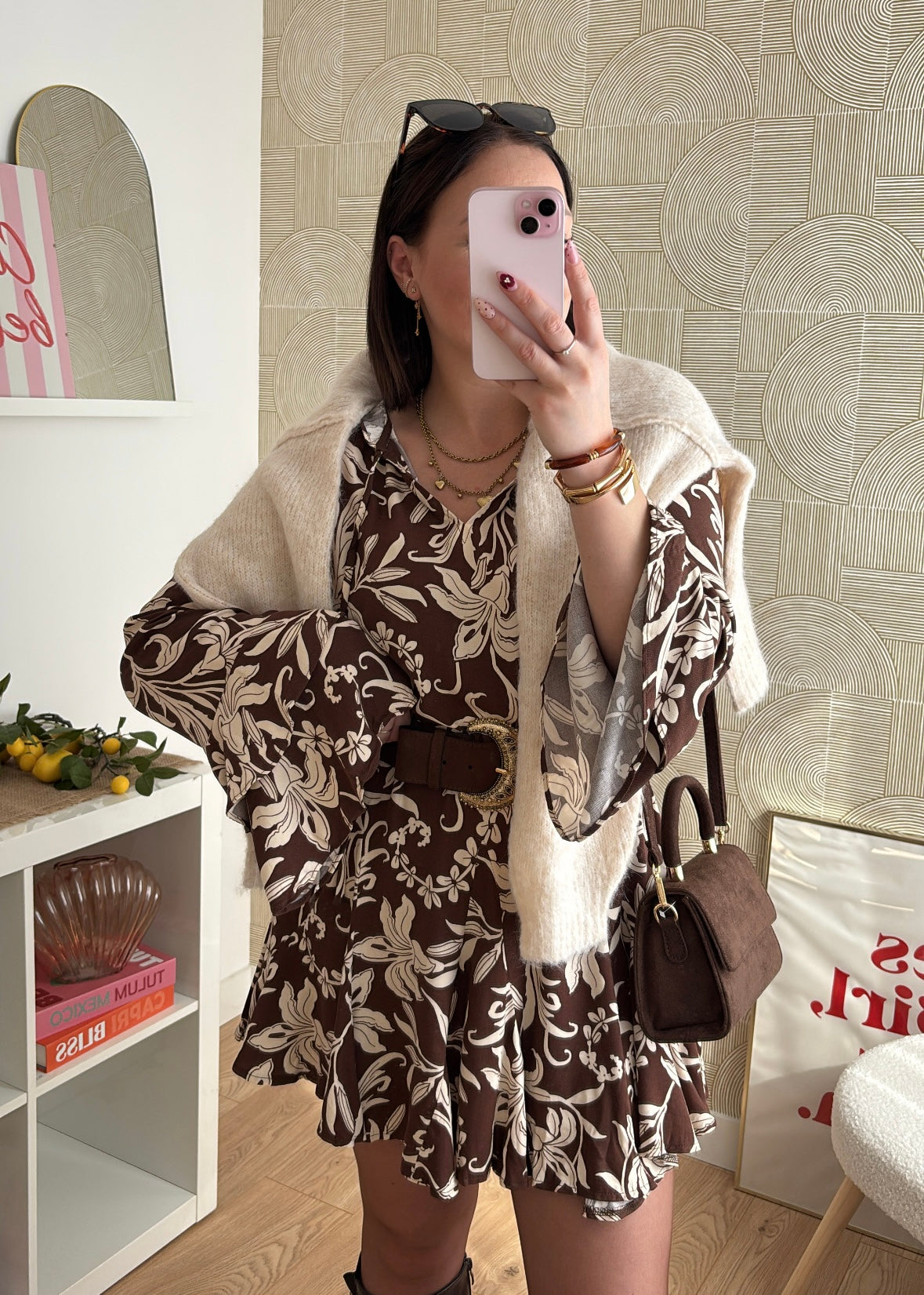 Robe patineuse marron - NADYAH