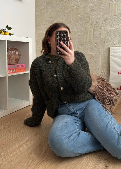 Gilet bouclette kaki - MIA