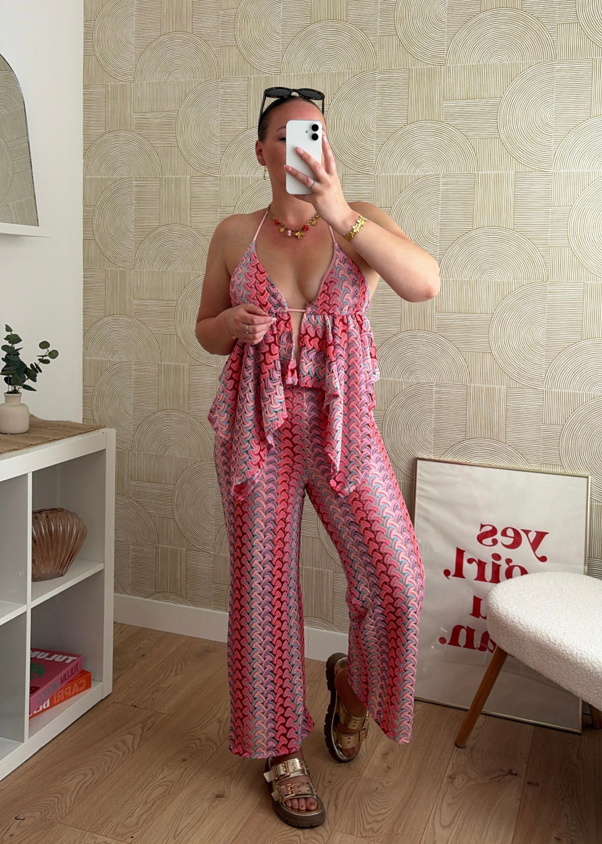 Ensemble en maille rose - SOLERO