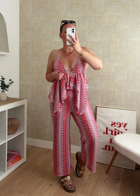 Ensemble en maille rose - SOLERO