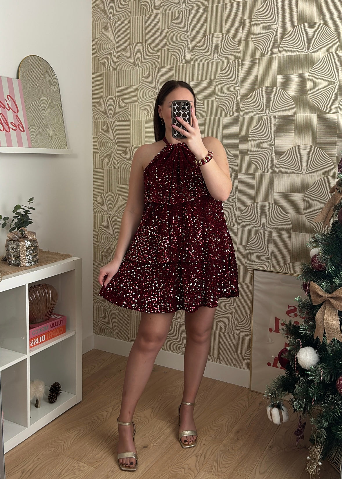 Robe à sequins bordeaux "L'INCROYABLE"