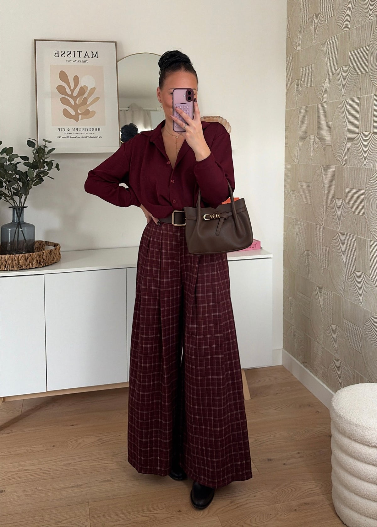 Pantalon carreaux bordeaux - PALOMA