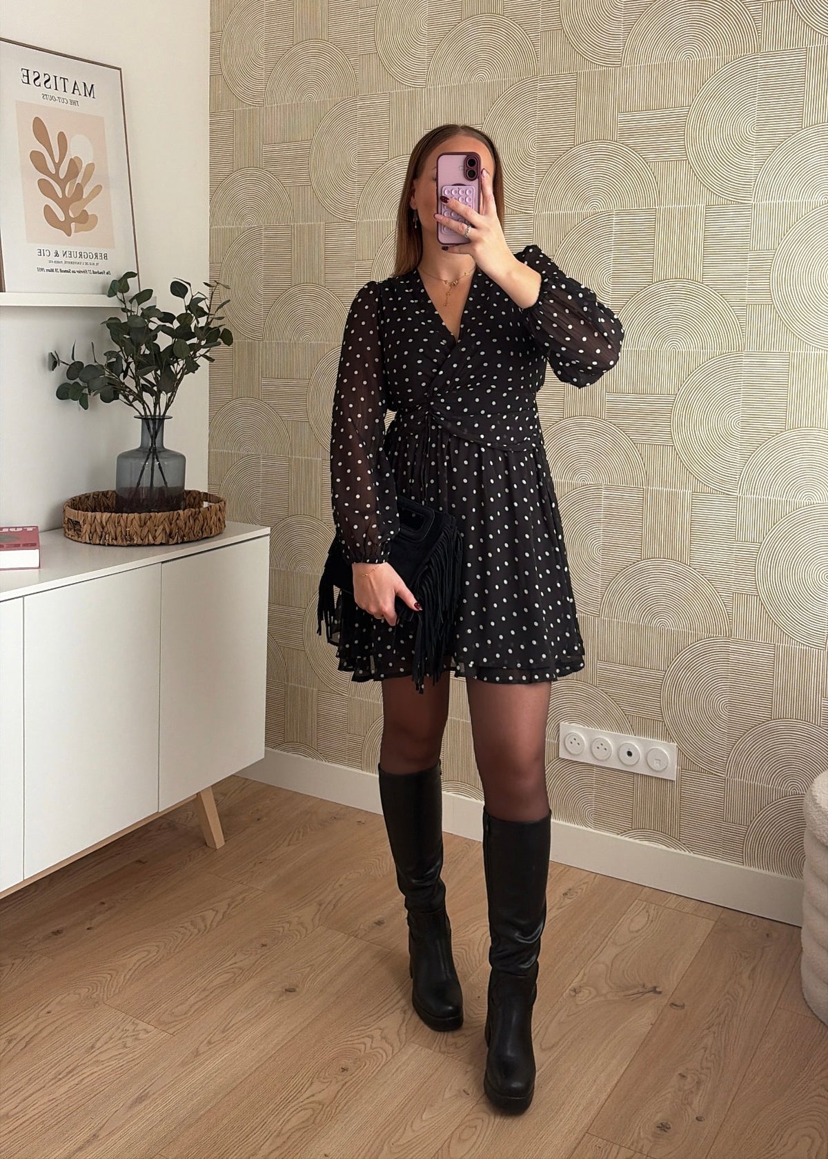 Robe noire à pois - CASSIE