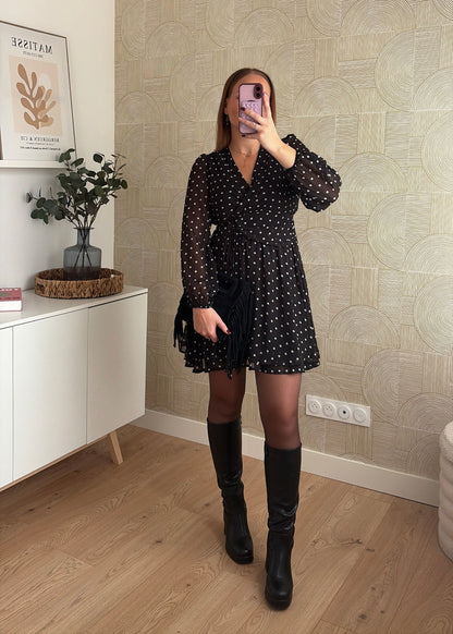 Robe noire à pois - CASSIE