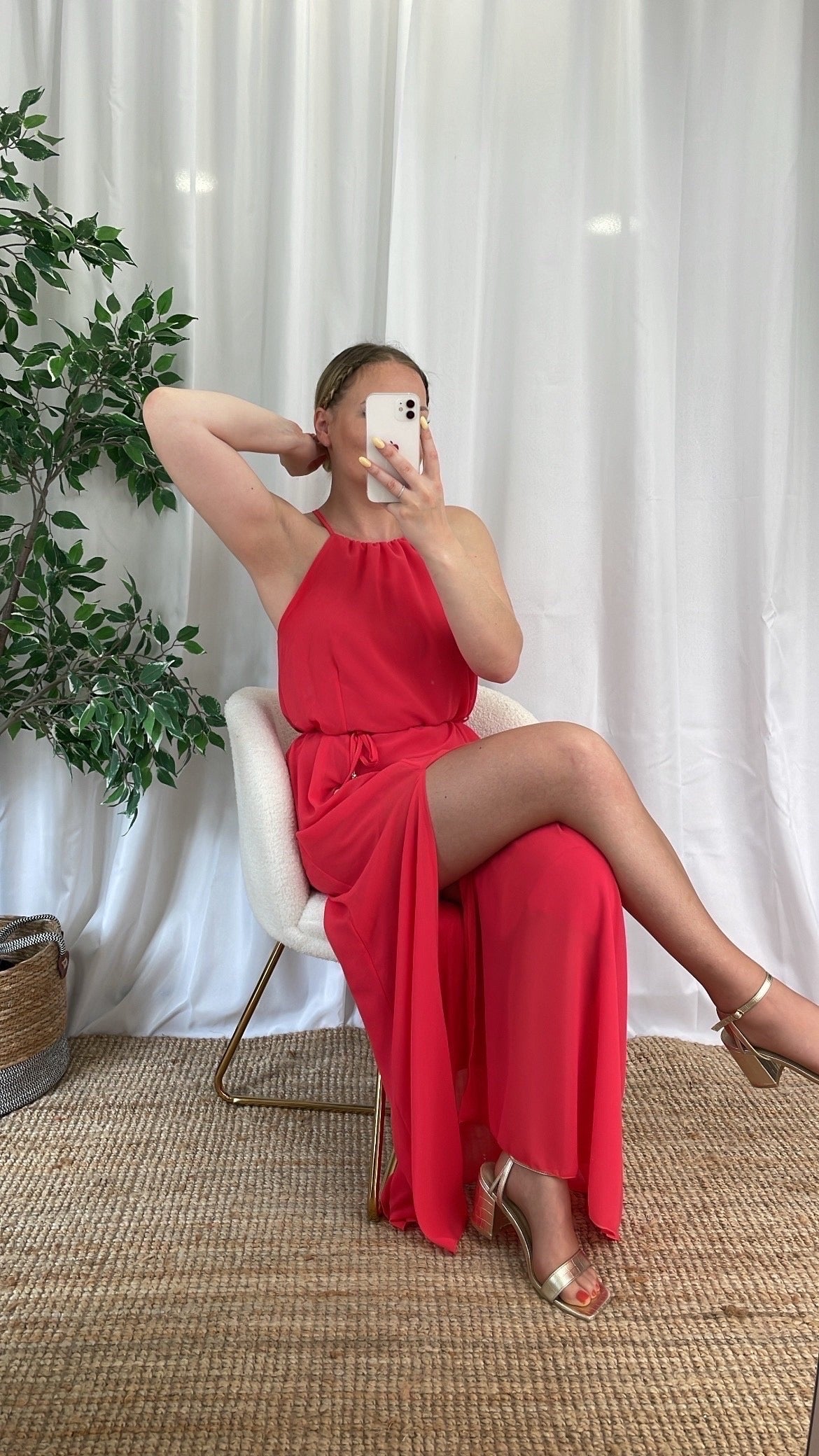 Robe longue corail KIARA