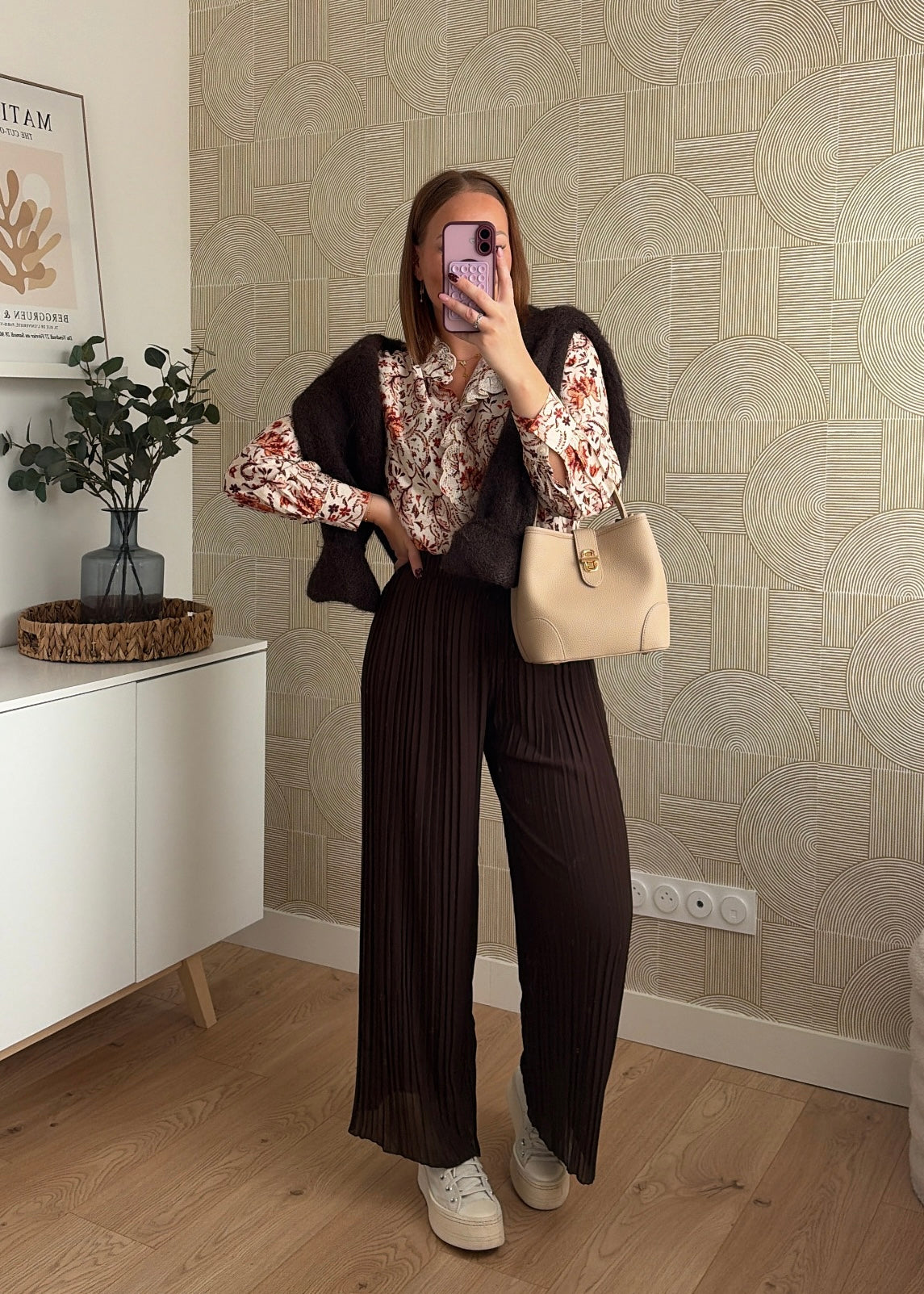 Pantalon plissé choco - MYLEE