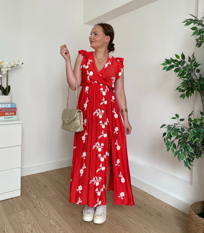 Robe longue corail CAÏANA