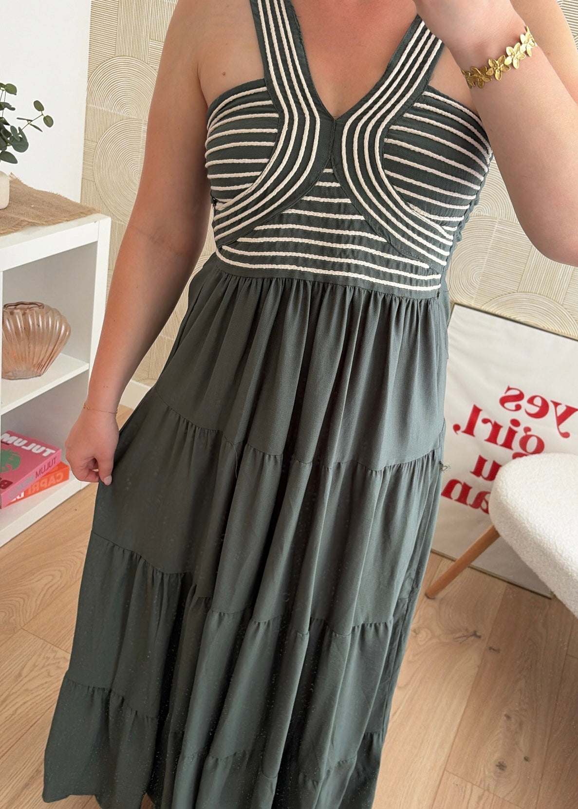Robe longue kaki - BOHEMIA